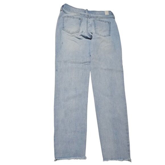 CP Jeans Womens Size 5 Straight Leg Low Rise Light Wash Denim Embroidered Floral - Picture 2 of 9